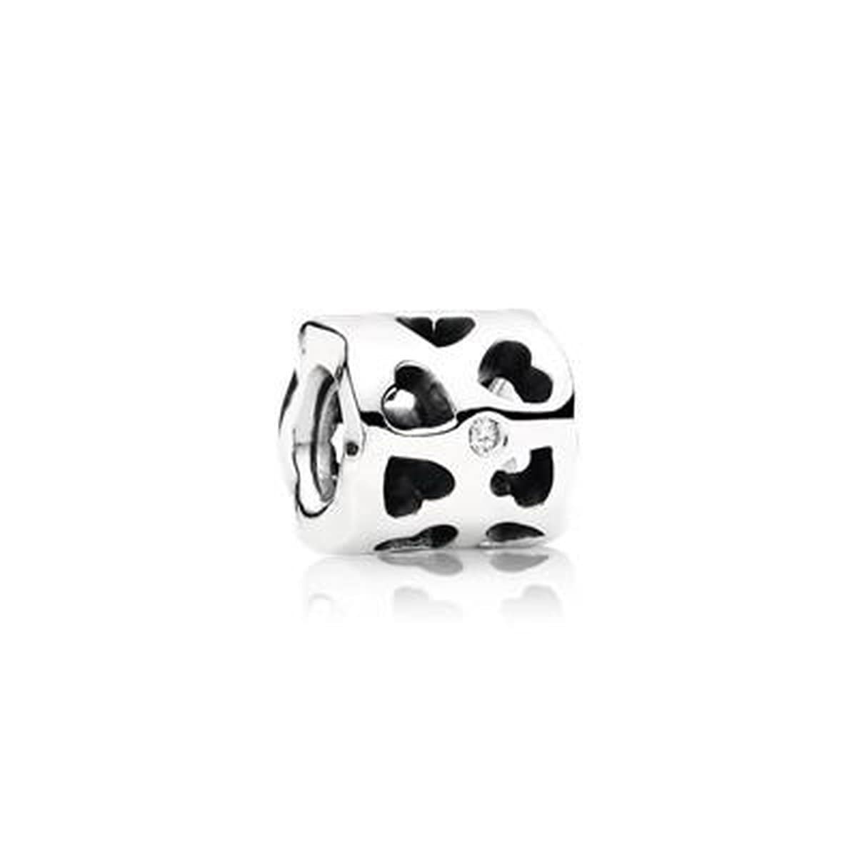 Lock and Key Charm, Hollow Lock with Cubic Zirconias in Sterling Silve –  Sziro Jewelry