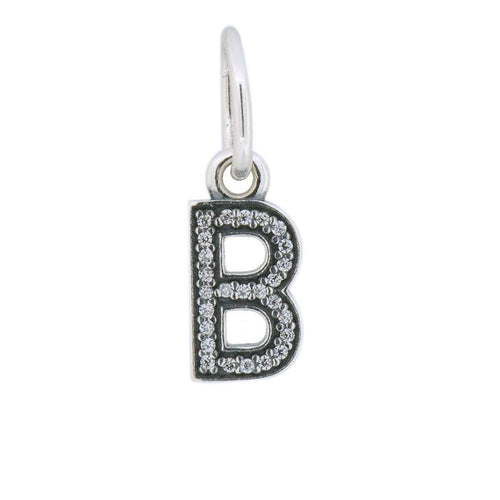 Letter B Clear Cubic Zirconia Charm - 791314CZ-Pandora-Renee Taylor Gallery