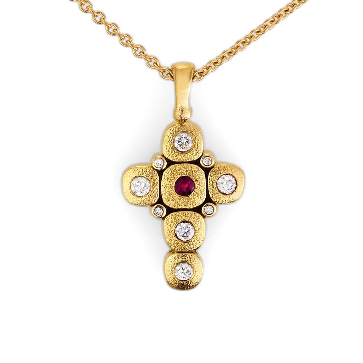 18K Real Gold Plated Diamond Cross Necklace