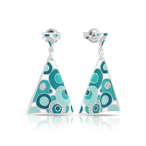 Groovy White & Aqua Earrings-Belle Etoile-Renee Taylor Gallery