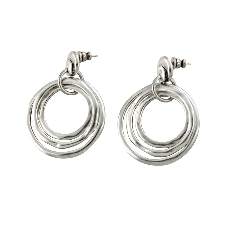 Hipster Sterling Silver Plated Earrings - PEN0358MTL0000U-UNO de 50-Renee Taylor Gallery