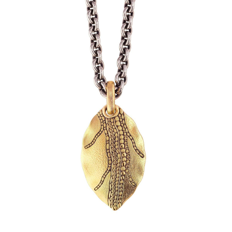 18K Leaf Pendant - M-141-Alex Sepkus-Renee Taylor Gallery