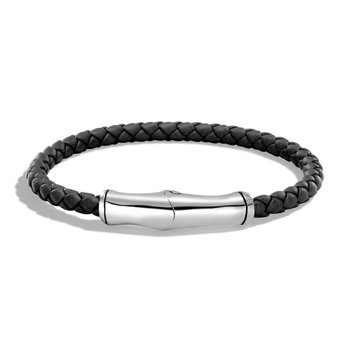 John Hardy Men's Bamboo Black Leather Bracelet