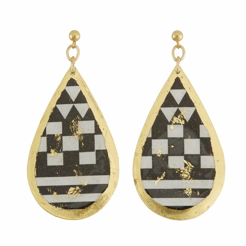 Rex Teardrop Gold Earrings with Ball Post - BW432BP-Evocateur-Renee Taylor Gallery