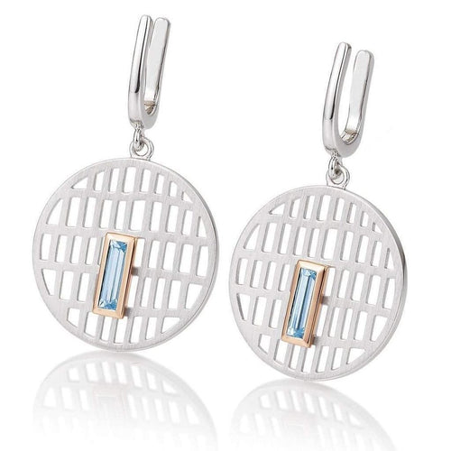 Rose Gold Plated Sterling Silver Blue Topaz Earrings - 06/60722-Breuning-Renee Taylor Gallery